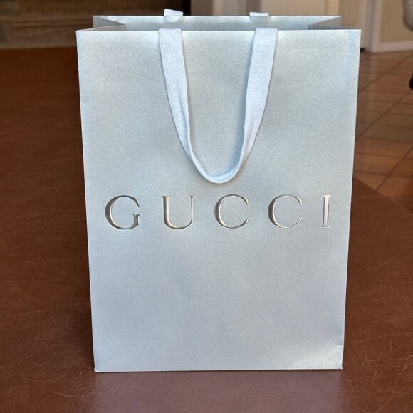 Gucci Silver Paper Shopping Bag with Ribbon - Picture 4 of 12